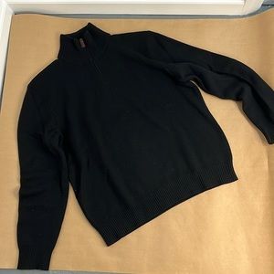 Black cashmere quarter zip